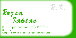 rozsa kaptas business card